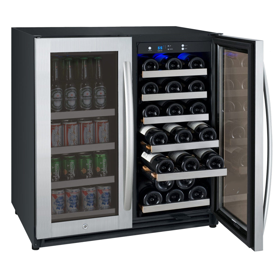 Allavino 30&quot; FlexCount II Tru-Vino 30Bottle 88Can Dual Zone Built-In Wine Beverage Center