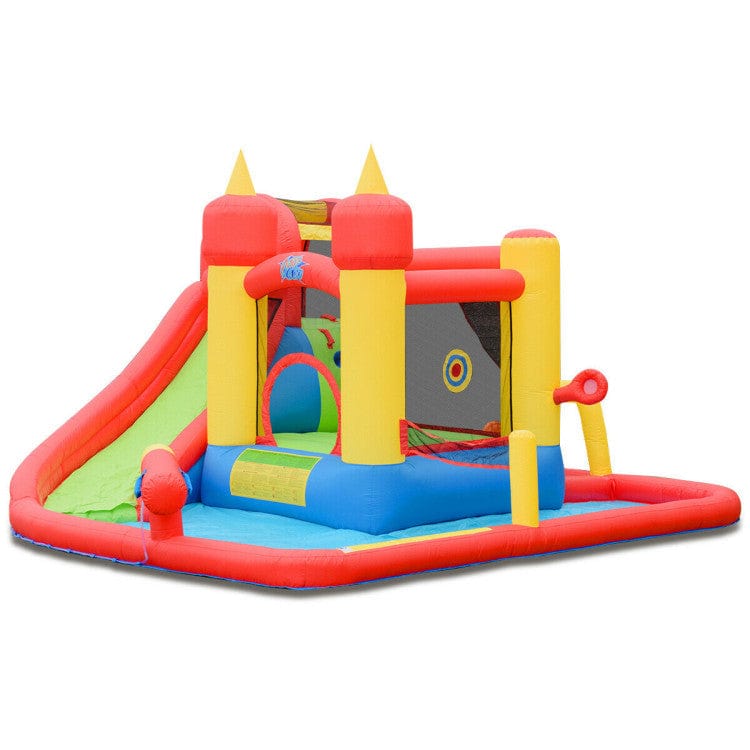 Costway Inflatable Water Slide Jumper Bounce House with Ocean Ball without Blower