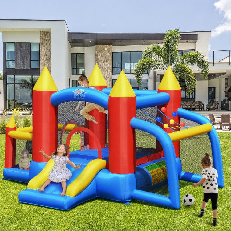 Costway Inflatable Soccer Goal Ball Pit Bounce House
