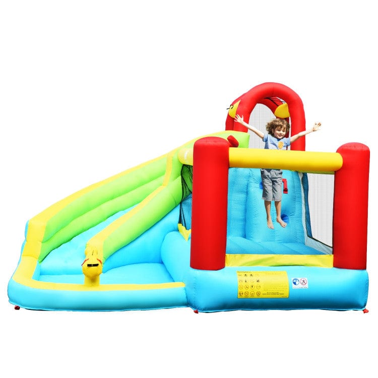 Costway 6-in-1 Inflatable Bounce House with Climbing Wall and Basketball Hoop without Blower
