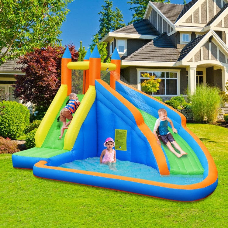 Costway Inflatable Mighty Bounce House with Jumper Water Slide without Blower