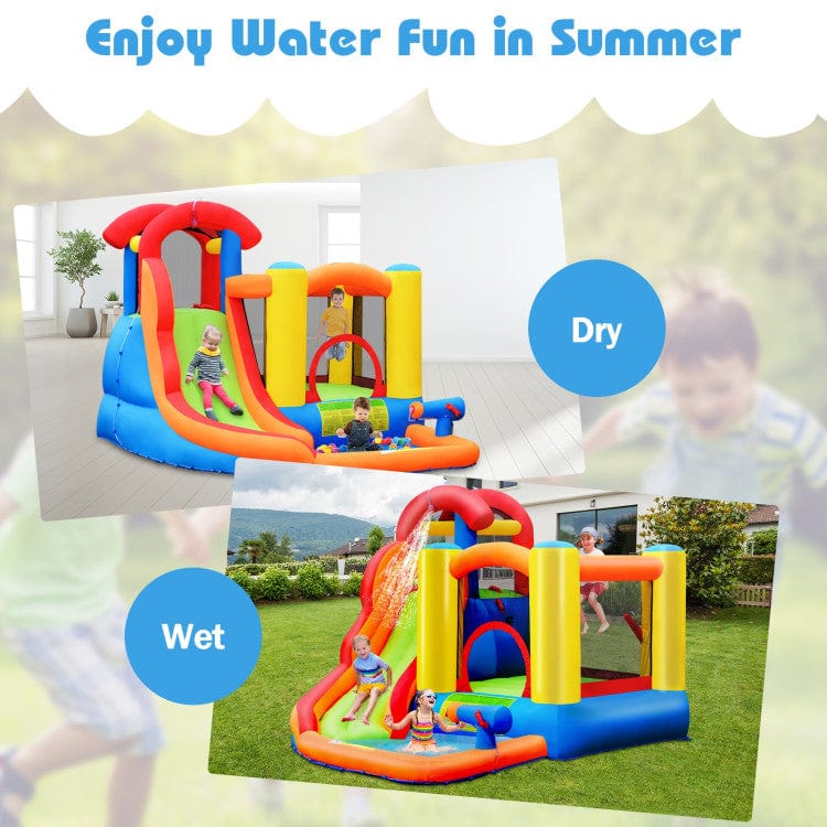 Costway Inflatable Water Slide Bounce House Pool Cannon