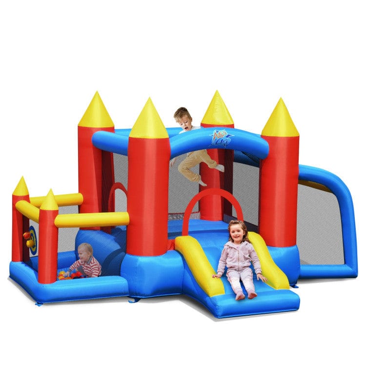 Costway Inflatable Soccer Goal Ball Pit Bounce House