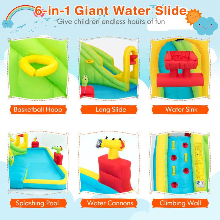 Costway Inflatable Splash Jump Slide Water Bounce