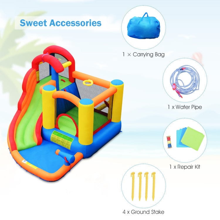 Costway Inflatable Water Slide Bounce House Pool Cannon