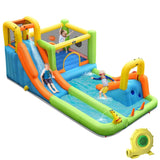 Costway 8-in-1 Inflatable Water Slide Bounce House Splash Pool