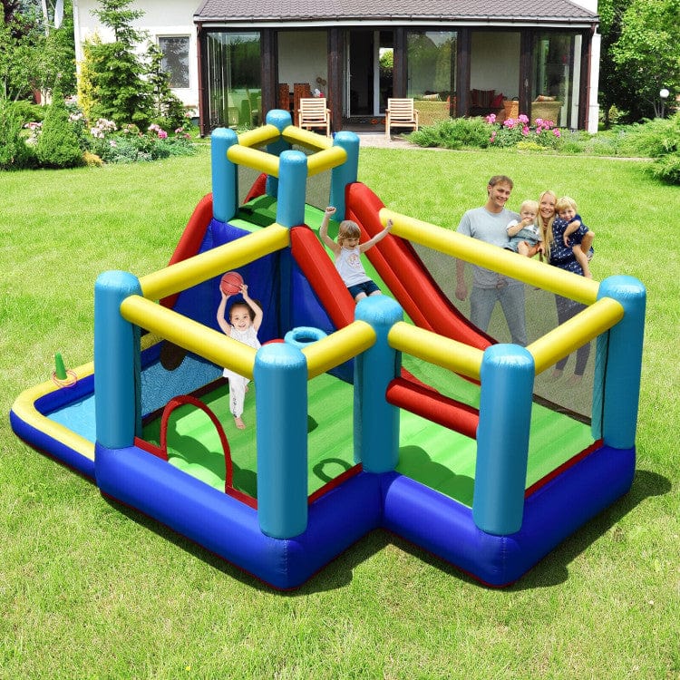 Costway 8-in-1 Kids Inflatable Bounce House Slide
