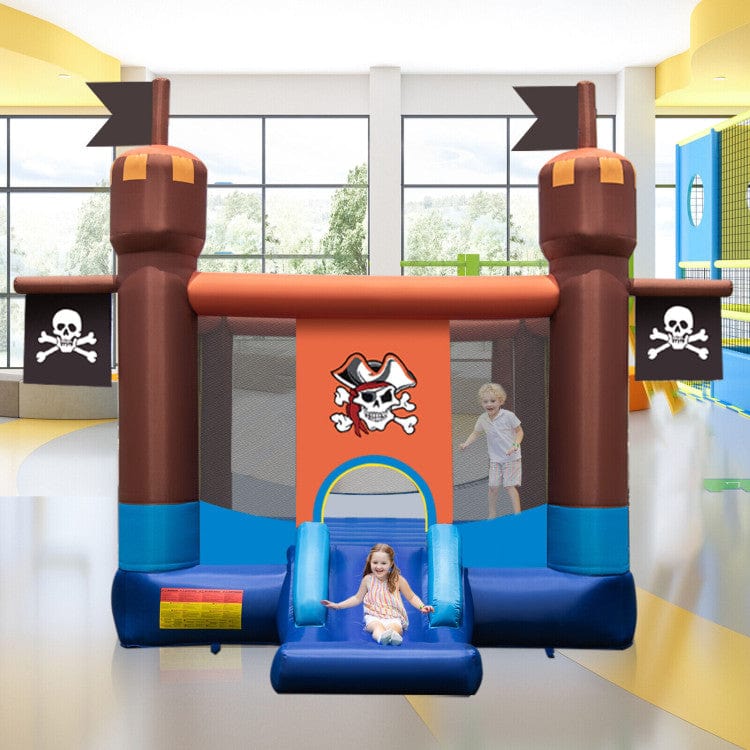 Costway Pirate-Themed Inflatable Bounce Castle Large Jumping Area