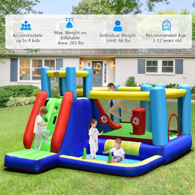Costway Inflatable Bounce House with 735W Blower