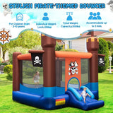 Costway Pirate-Themed Inflatable Bounce Castle Large Jumping Area