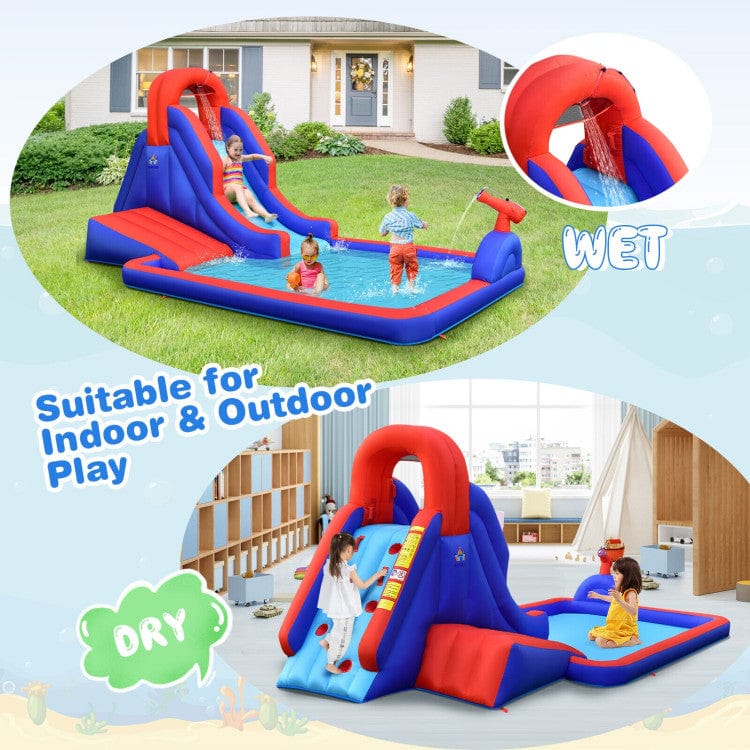 Costway 5-in-1 Inflatable Water Slide Climbing Wall