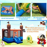 Costway Pirate-Themed Inflatable Bounce Castle Large Jumping Area