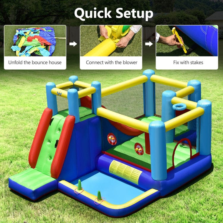 Costway 8-in-1 Kids Inflatable Bounce House Slide