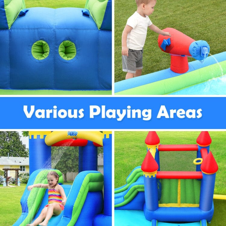 Costway Inflatable Bounce House Castle Water Slide Climbing Wall