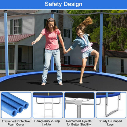 Costway 12 ft Outdoor Trampoline with Safety Closure Net