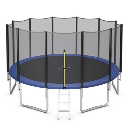 Costway 8 ft Outdoor Trampoline Bounce Combo with Safety Closure Net Ladder