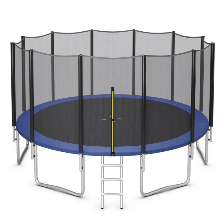 Costway 8 Feet Outdoor Trampoline Bounce Combo with Safety Closure Net Ladder