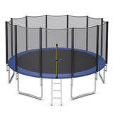 Costway 8 Feet Outdoor Trampoline Bounce Combo with Safety Closure Net Ladder