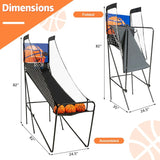 Costway Foldable Single Shot Basketball Arcade Game with Electronic Scorer Basketballs