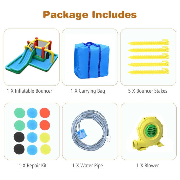 Costway Inflatable Water Slide Climbing Bounce House Tunnel