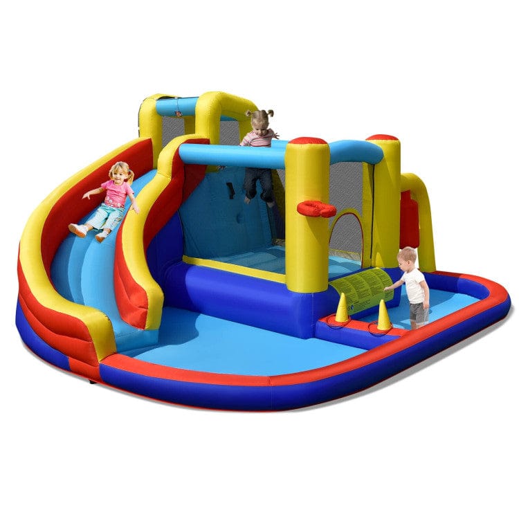 Costway 7-in-1 Inflatable Water Slide Bounce Castle Splash Pool