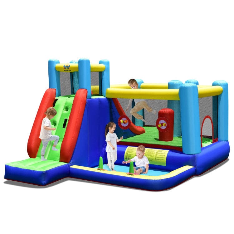 Costway 8-in-1 Kids Inflatable Bounce House with Slide without Blower