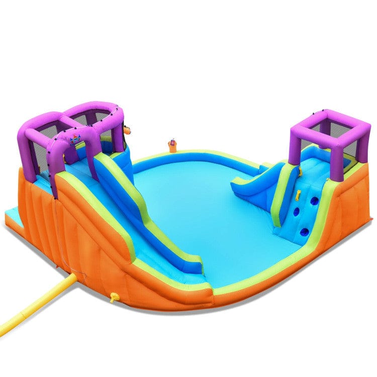 Costway 6-in-1 Inflatable Dual Water Slide Bounce House