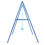 Costway Outdoor Kids Swing Set Heavy-Duty Metal A-Frame Ground Stakes Blue