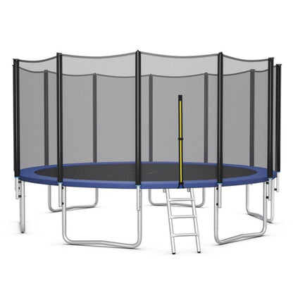 Costway 15 ft Outdoor Trampoline Bounce Combo with Safety Closure Net Ladder