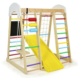 Costway 8-in-1 Wooden Climber Kids Play Set with Slide Swing