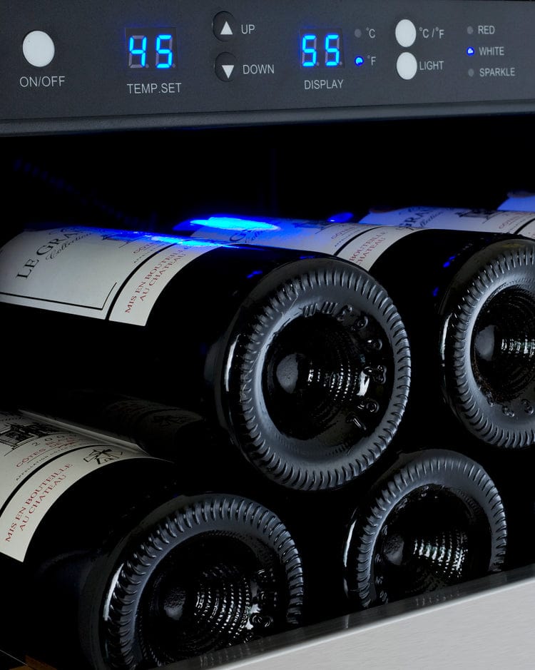 Allavino 47&quot; FlexCount II Tru-Vino 256 Bottle Dual Zone Stainless Steel Side-by-Side Wine Refrigerator