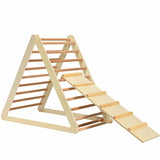 Costway Foldable Wooden Climbing Triangle Kids Climber Ladder