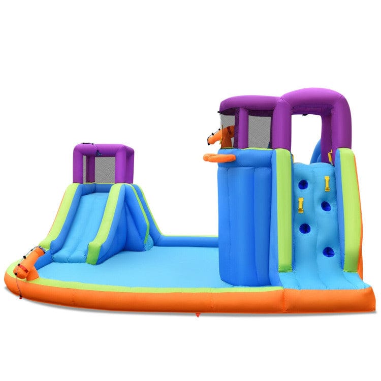 Costway 6-in-1 Inflatable Dual Water Slide Bounce House