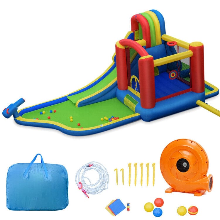 Costway Inflatable Bounce House Slide Climbing Splash Park Pool Jumping Castle