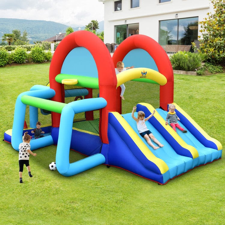 Costway Inflatable Jumping Castle Bounce House Dual Slides