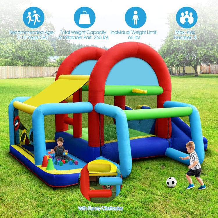 Costway Inflatable Jumping Castle Bounce House with Dual Slides without Blower