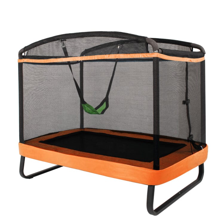 Costway 6 ft Kids Entertaining Trampoline Swing Safety Fence Orange