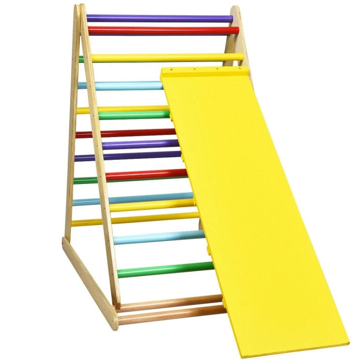 Costway Foldable Wooden Climbing Triangle Kids Climber Ladder