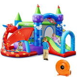 Costway Kids Inflatable Bounce House Dragon Jumping Slide Bouncer Castle