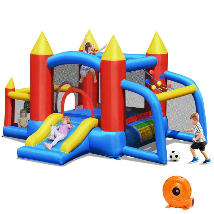 Costway Kid Inflatable Slide Jumping Castle Bounce House with 740w Blower