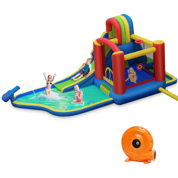 Costway Inflatable Bounce House Slide Climbing Splash Park Pool Jumping Castle