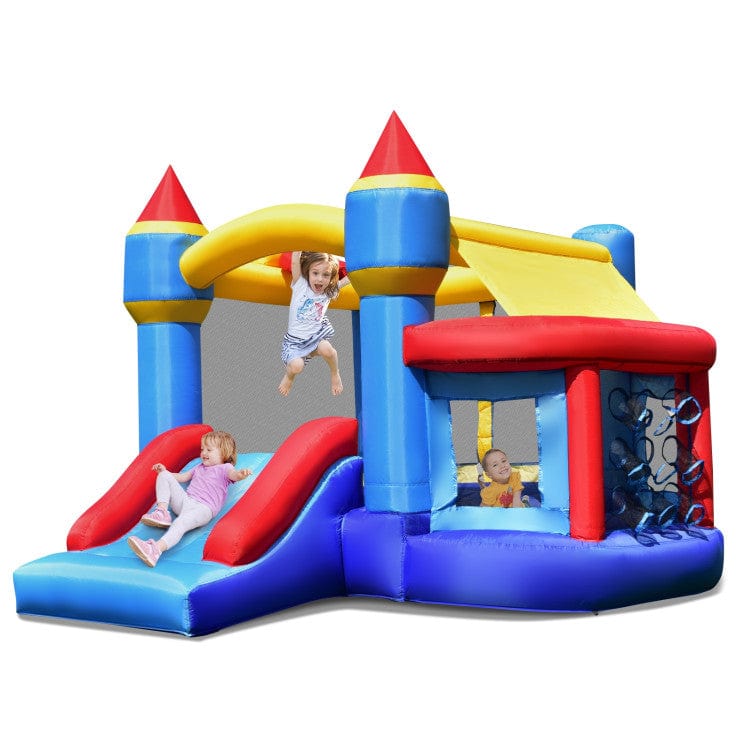 Costway Castle Slide Inflatable Bounce House Ball Pit Basketball Hoop