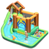 Costway Inflatable Waterslide Bounce House Climbing Wall