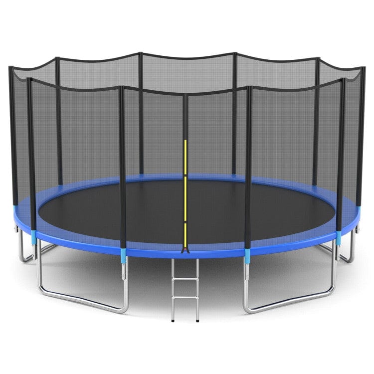 Costway 8 Feet Outdoor Trampoline Bounce Combo with Safety Closure Net Ladder