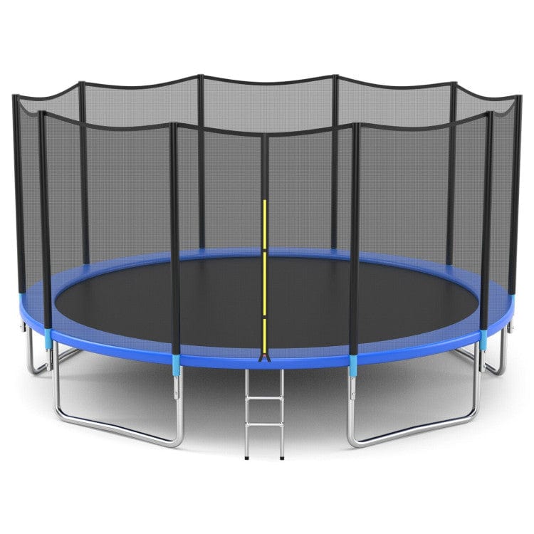 Costway 14 ft Outdoor Trampoline Bounce Combo with Safety Closure Net Ladder
