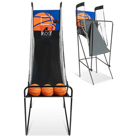 Costway Foldable Single Shot Basketball Arcade Game with Electronic Scorer Basketballs