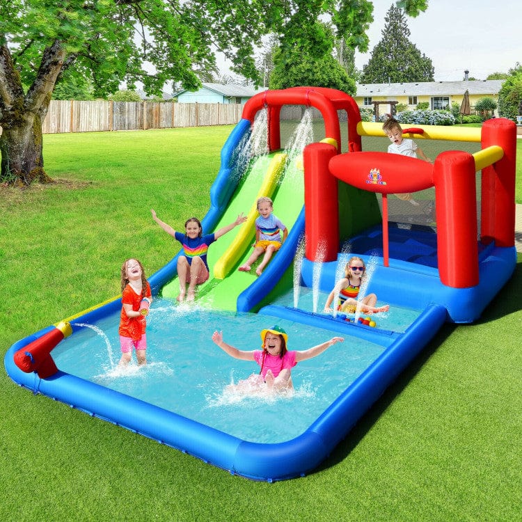Costway Inflatable Water Slide with Ocean Balls for Kids without Blower
