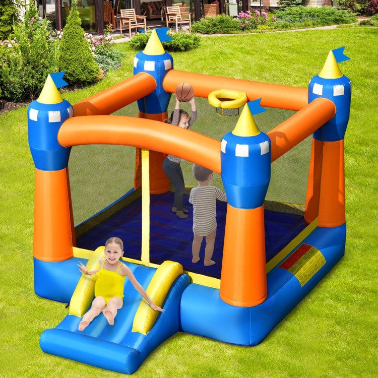 Costway Kids Inflatable Bounce House Magic Castle with Large Jumping Area without Blower