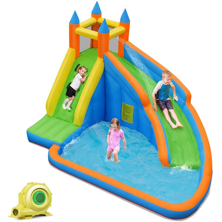 Costway Kids Inflatable Water Slide Bouncing House Carrying Bag with Blower
