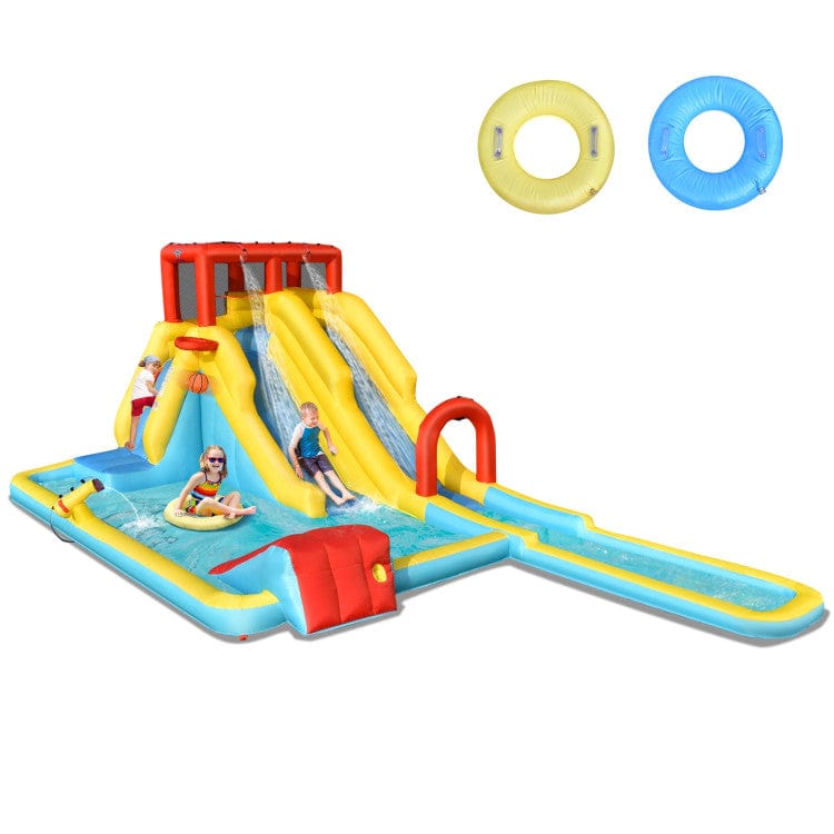 Costway 7-in-1 Inflatable Dual Slide Water Park Bounce House